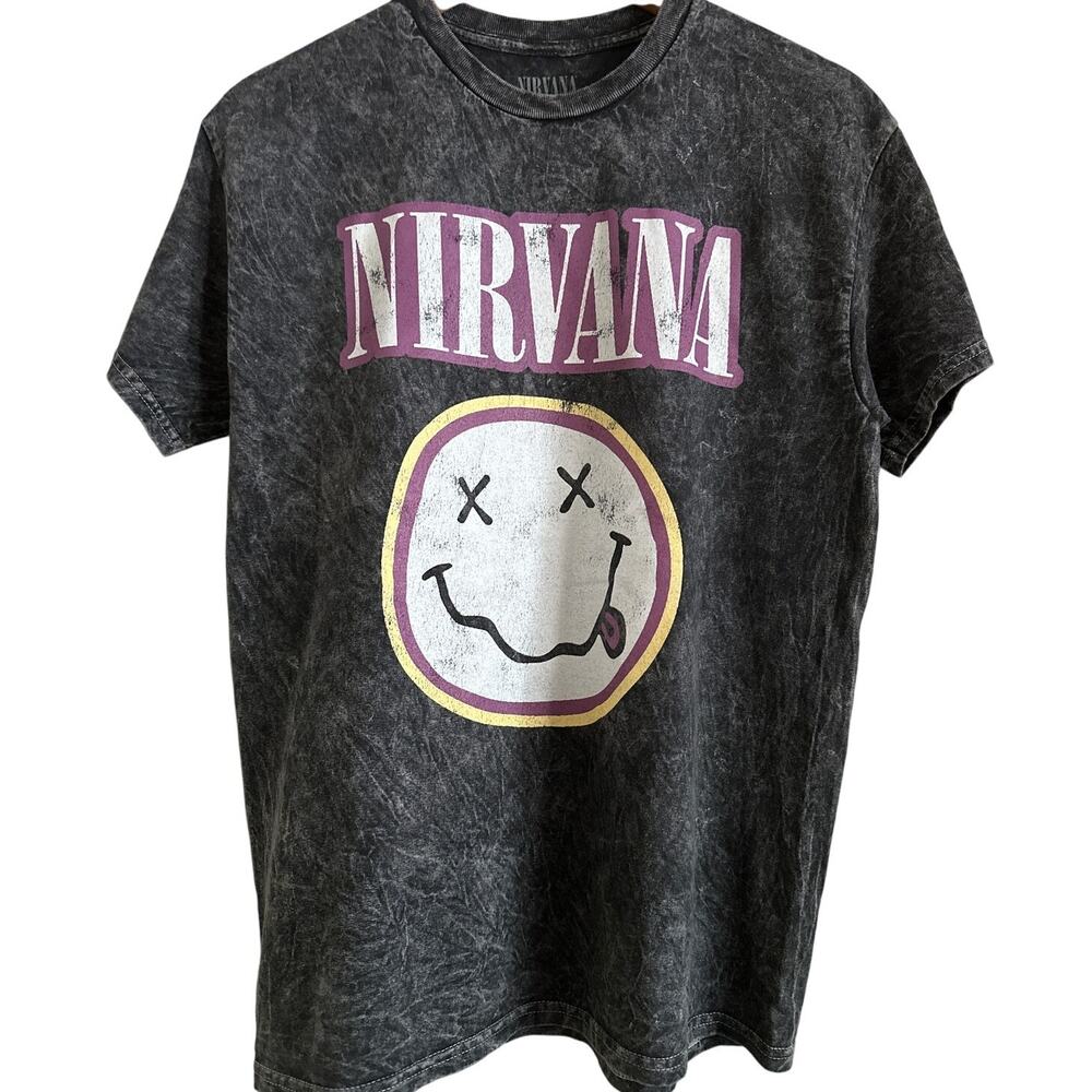 Nirvana Vintage-Wash Smiley Tee – Size M - Oversized Fit‎ - NWOT